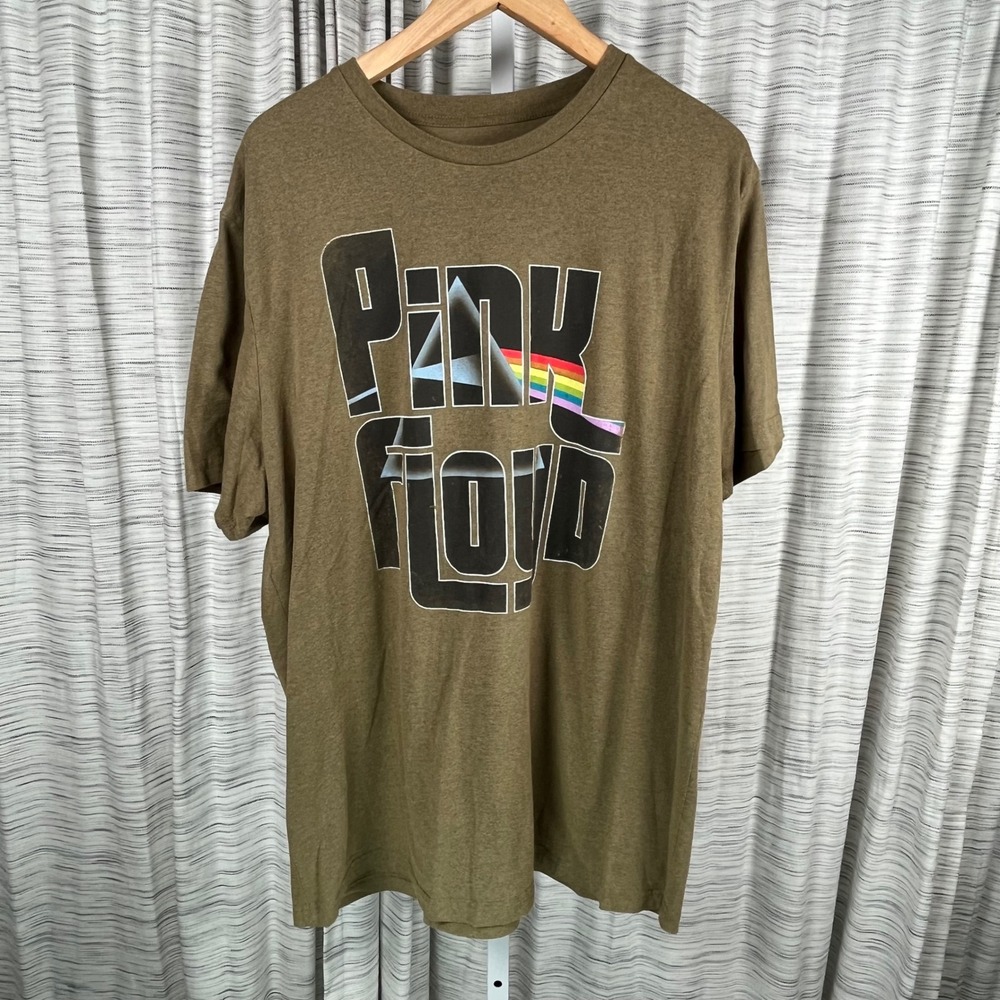 Pink Floyd Dark Side of the Moon‎ Graphic T-Shirt Mens LT Brown Heathered Hybrid